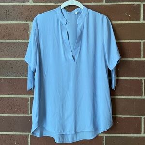 Lush Kadriya Tie Sleeve Blouse — light blue — small